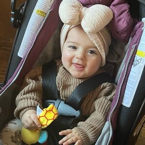 Kids Olive Green Sweater with Floral Accents